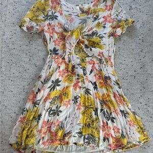 Free People Floral Print Dress with Knot Detail